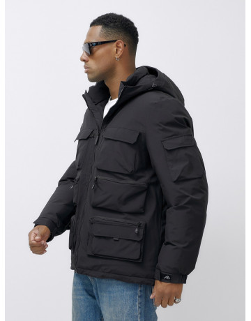 Мужская зимняя куртка больших размеров с регулируемым капюшоном.
