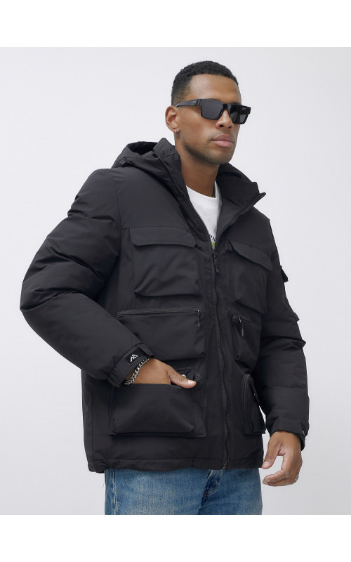 Мужская зимняя куртка больших размеров с регулируемым капюшоном.