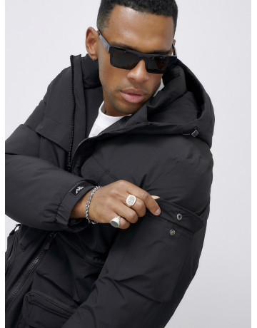 Мужская зимняя куртка больших размеров с регулируемым капюшоном.