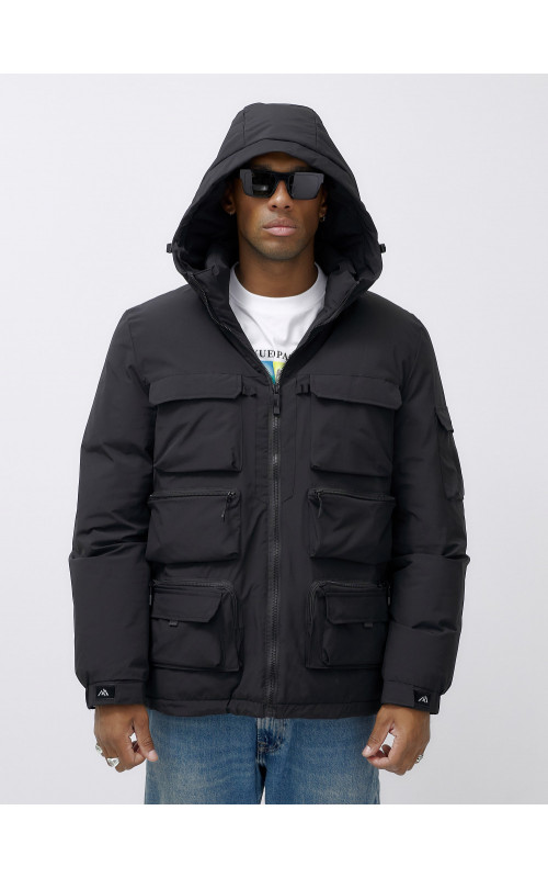 Мужская зимняя куртка больших размеров с регулируемым капюшоном.