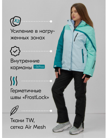 Женский горнолыжный костюм зимний голубой