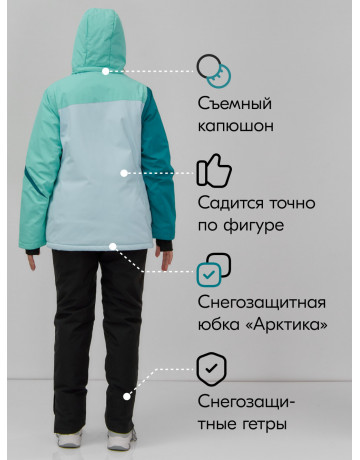 Женский горнолыжный костюм зимний голубой