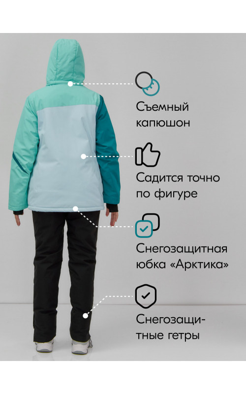 Женский горнолыжный костюм зимний голубой
