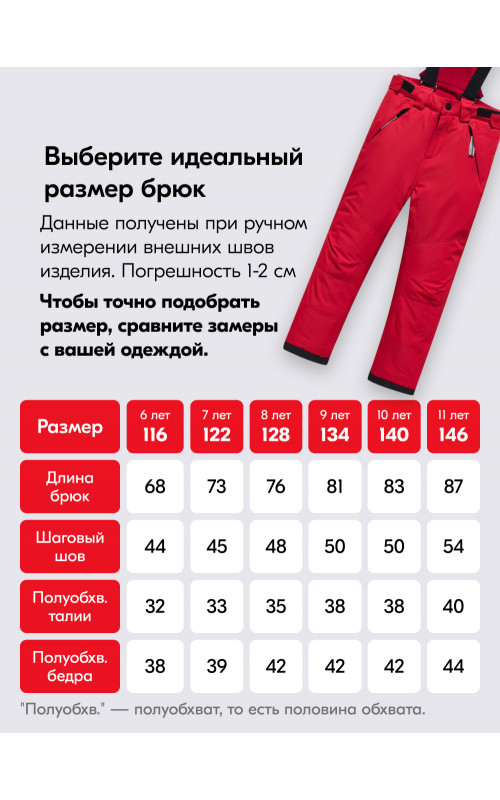Горнолыжный костюм зимний для девочки красный 