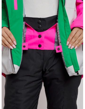 Женская горнолыжная куртка яркая цветкая