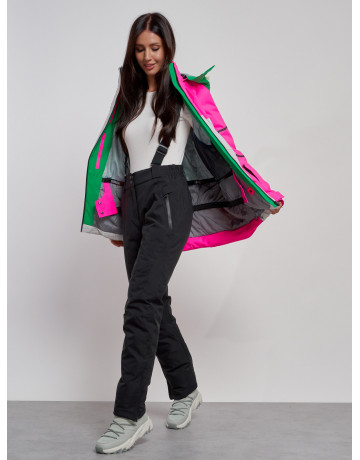 Женская горнолыжная куртка яркая цветкая