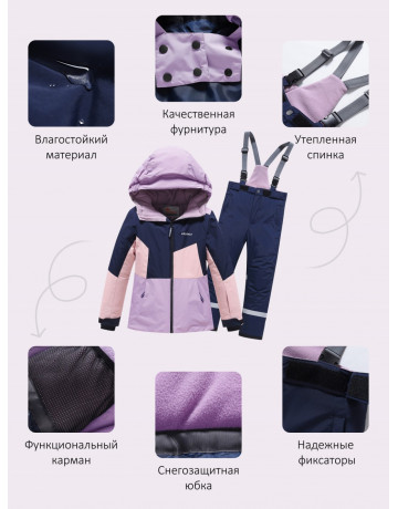 Зимний горнолыжный костюм для девочки.