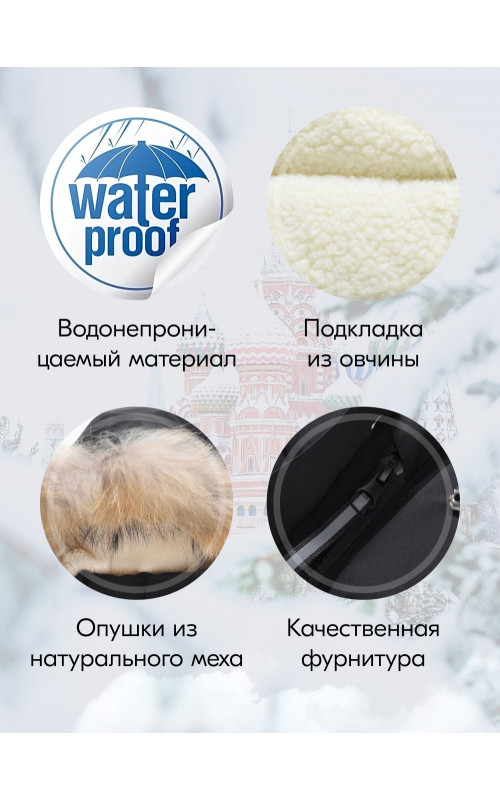 Детская зимняя куртка-парка для мальчика с капюшоном и мехом, чёрная.
