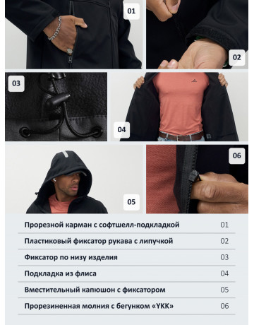 Спортивная ветровка с капюшоном для активных мужчин