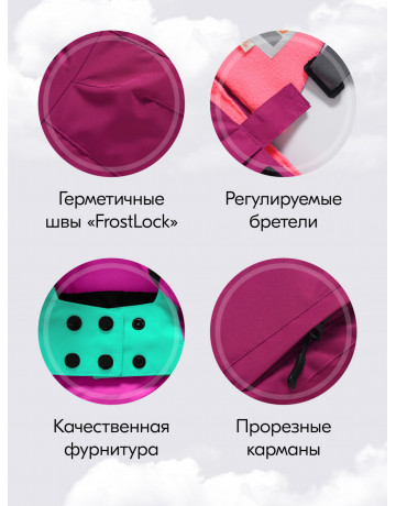 Горнолыжный костюм зимний для девочки бирюзового оттенка