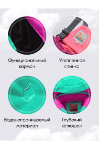 Горнолыжный костюм зимний для девочки бирюзового оттенка