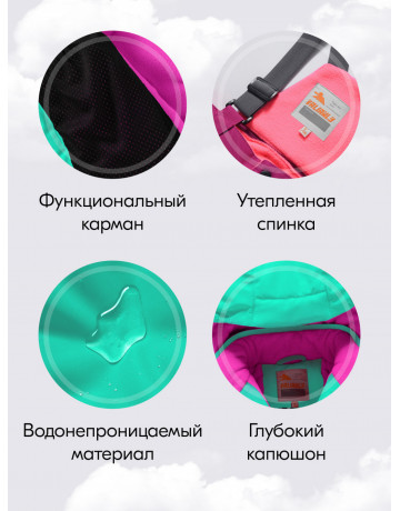 Горнолыжный костюм зимний для девочки бирюзового оттенка