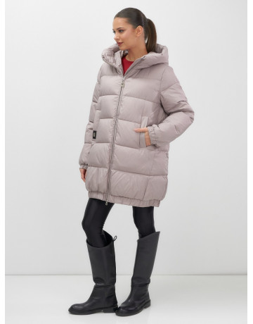 Женская зимняя куртка с капюшоном на резинке для больших размеров (от 50 до 58) на тёплом тинсулейте.