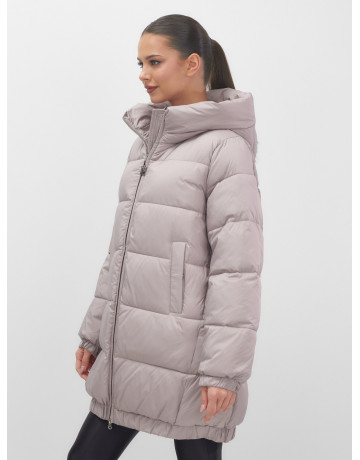 Женская зимняя куртка с капюшоном на резинке для больших размеров (от 50 до 58) на тёплом тинсулейте.