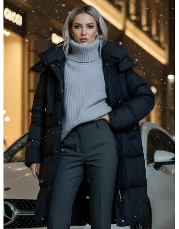 Длинный зимний пуховик для женщин