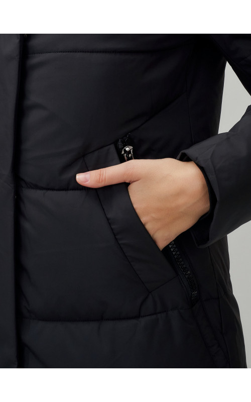 Длинный зимний пуховик с капюшоном для женщин