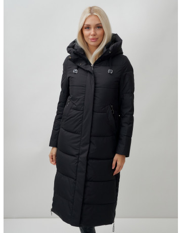 Длинный зимний пуховик с капюшоном для женщин