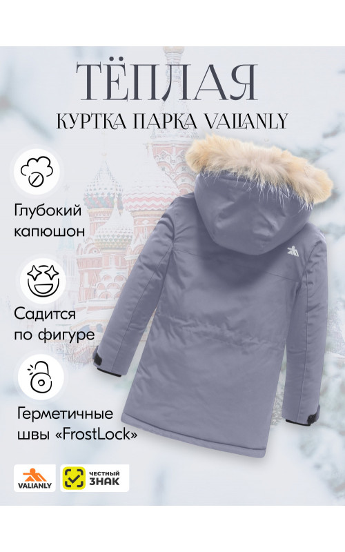 Детская зимняя парка для мальчика с капюшоном и мехом, серая.