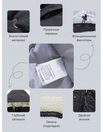 Женская зимняя парка с капюшоном для активного образа жизни.