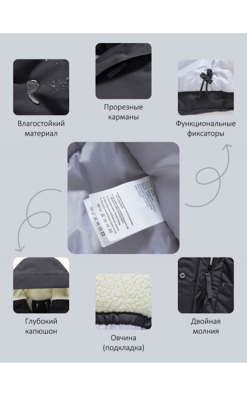 Женская зимняя парка с капюшоном для активного образа жизни.