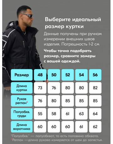 Мужской горнолыжный костюм, чёрный, зимний
