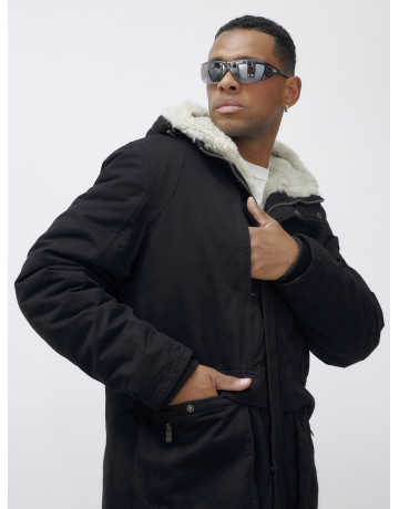 Зимняя мужская парка с утеплённым капюшоном для активного отдыха.