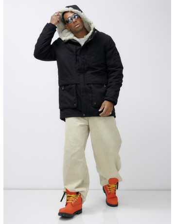 Зимняя мужская парка с утеплённым капюшоном для активного отдыха.