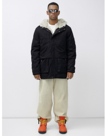 Зимняя мужская парка с утеплённым капюшоном для активного отдыха.