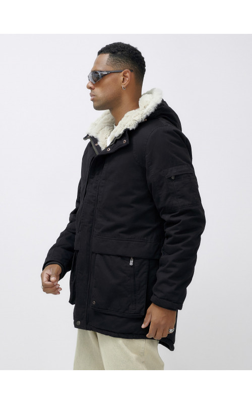 Зимняя мужская парка с утеплённым капюшоном для активного отдыха.