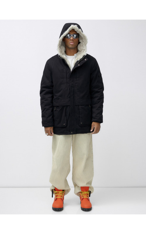 Зимняя мужская парка с утеплённым капюшоном для активного отдыха.