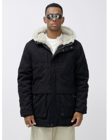 Зимняя мужская парка с утеплённым капюшоном для активного отдыха.