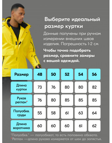 Мужской горнолыжный костюм, жёлтый, зимний