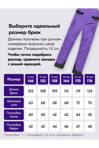 Горнолыжный костюм зимний для девочки, фиолетовый