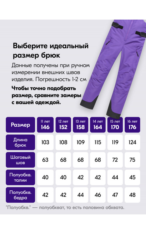 Горнолыжный костюм зимний для девочки, фиолетовый