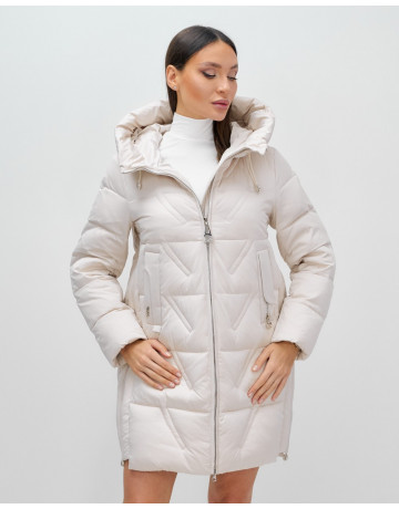 Тёплый женский пуховик с капюшоном для зимы