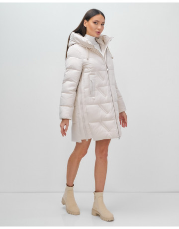 Тёплый женский пуховик с капюшоном для зимы