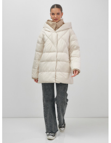 Утеплённый пуховик для женщин большого размера с капюшоном
