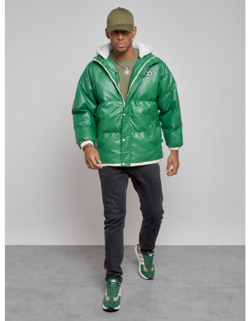 Мужская зимняя куртка с капюшоном из экокожи для активного отдыха