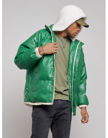 Мужская зимняя куртка с капюшоном из экокожи для активного отдыха