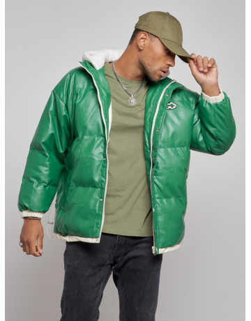 Мужская зимняя куртка с капюшоном из экокожи для активного отдыха