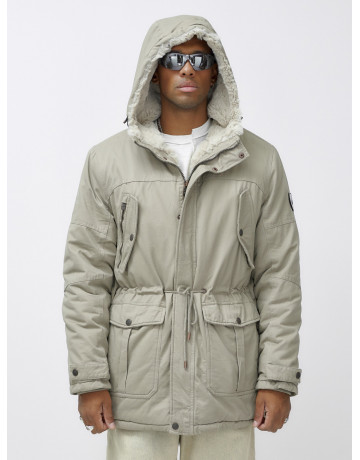 Мужская зимняя парка с меховым капюшоном для активного отдыха.