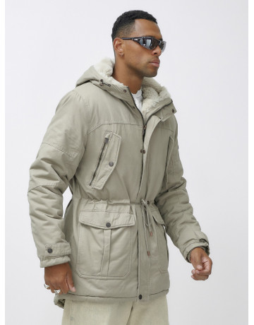 Мужская зимняя парка с меховым капюшоном для активного отдыха.