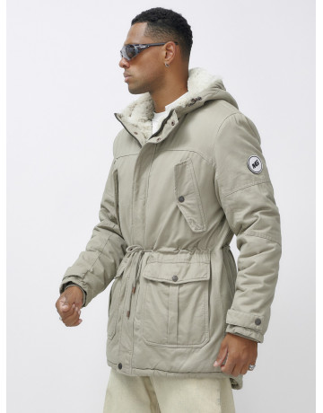 Мужская зимняя парка с меховым капюшоном для активного отдыха.