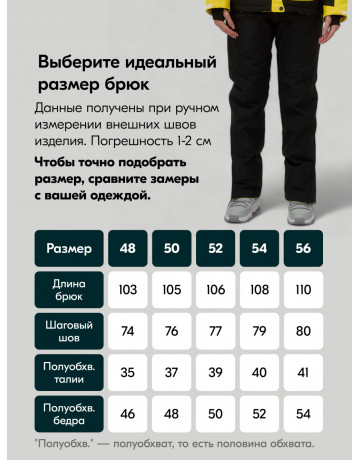 Женский горнолыжный костюм жёлтый зимний