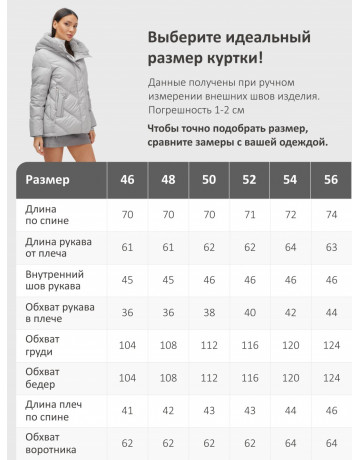 Пуховик зимний женский из овчины, стильный и модный, серый.