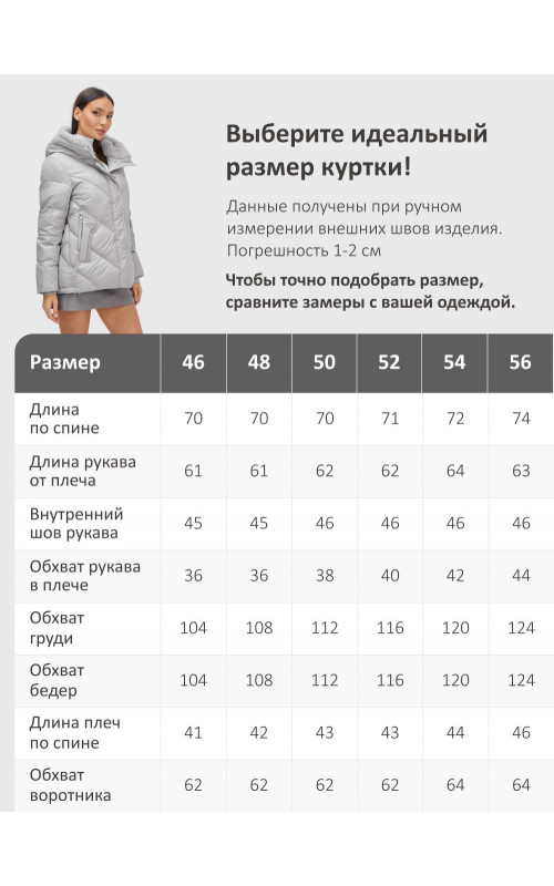 Пуховик зимний женский из овчины, стильный и модный, серый.