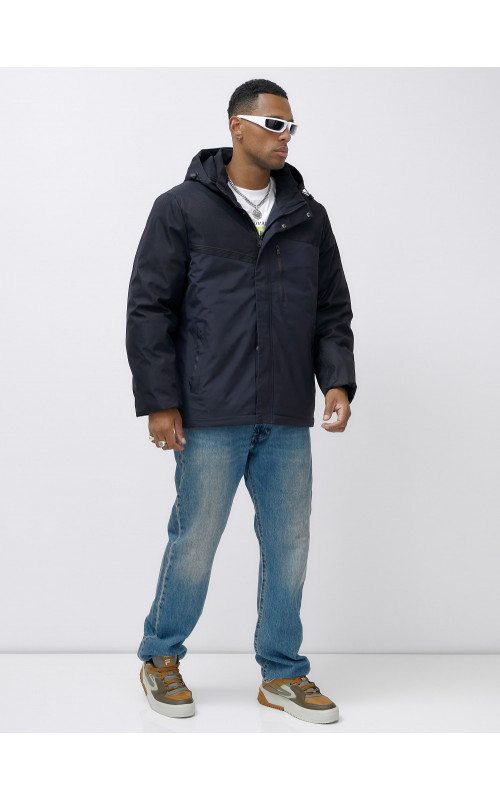 Зимняя куртка для мужчин большого размера с глубоким капюшоном.