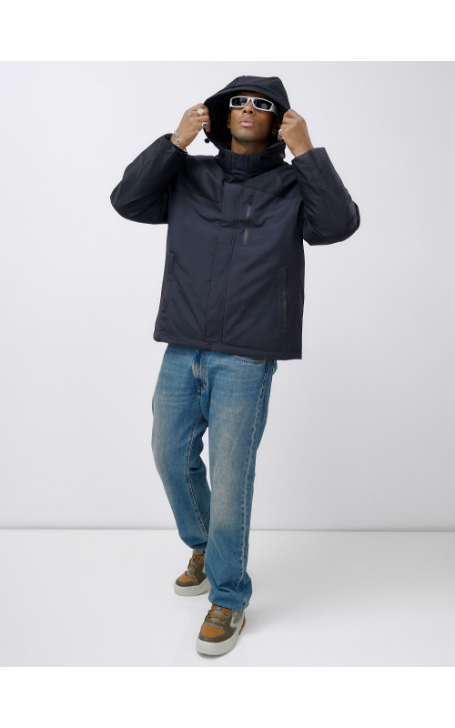 Зимняя куртка для мужчин большого размера с глубоким капюшоном.