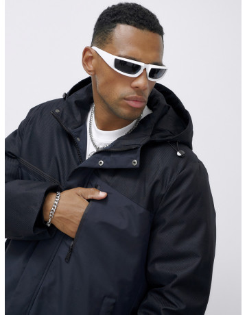 Зимняя куртка для мужчин большого размера с глубоким капюшоном.