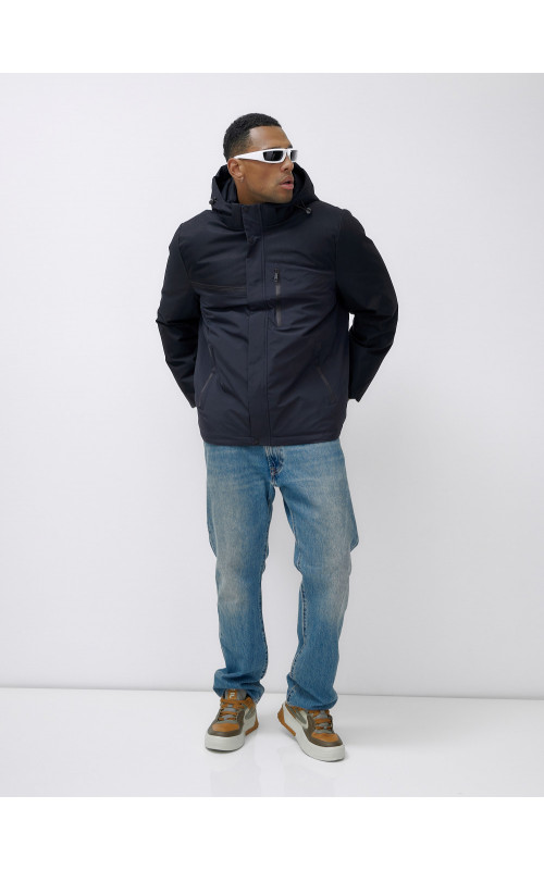 Зимняя куртка для мужчин большого размера с глубоким капюшоном.